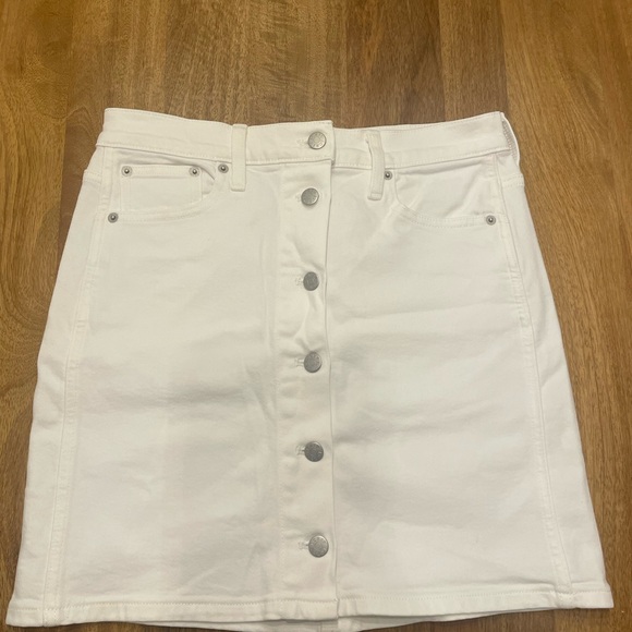 J. Crew Factory Dresses & Skirts - J. Crew Factory White Button-Front Denim Mini Skirt NWT